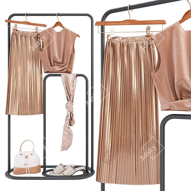 Chic Woman's Clothing Set 3D model image 3