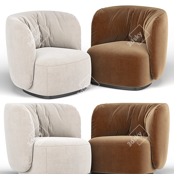 Modern Sipario Lounge Chair 3D model image 2