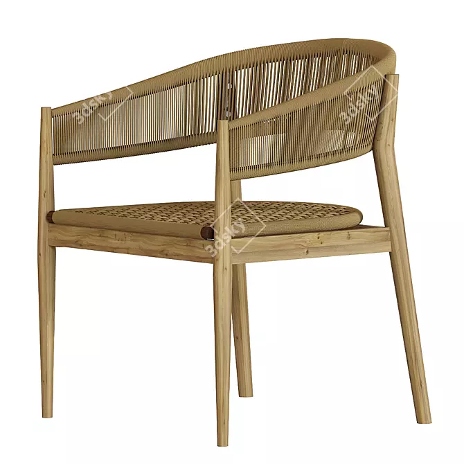 Lesotho Garden Armchair: Elegant & Stylish 3D model image 1