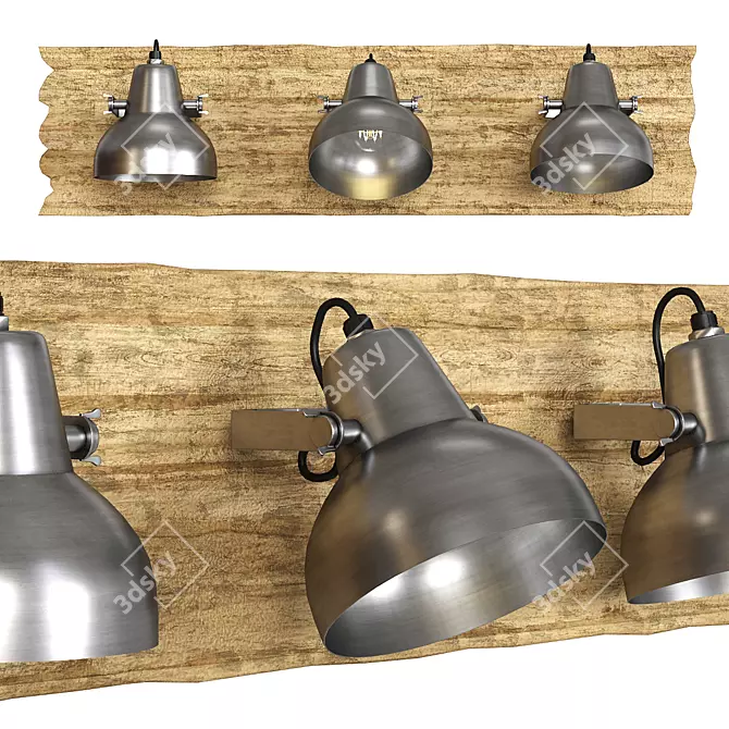 Modern Industrial Wall Lamp 3D model image 1