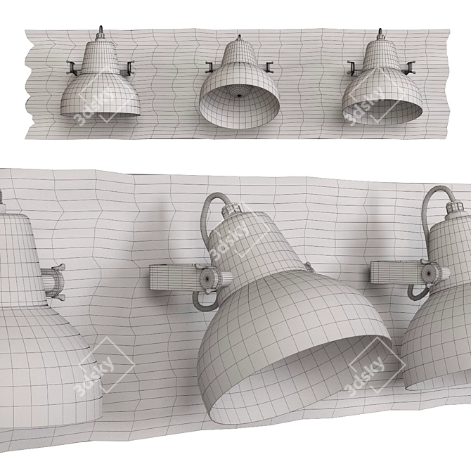 Modern Industrial Wall Lamp 3D model image 2