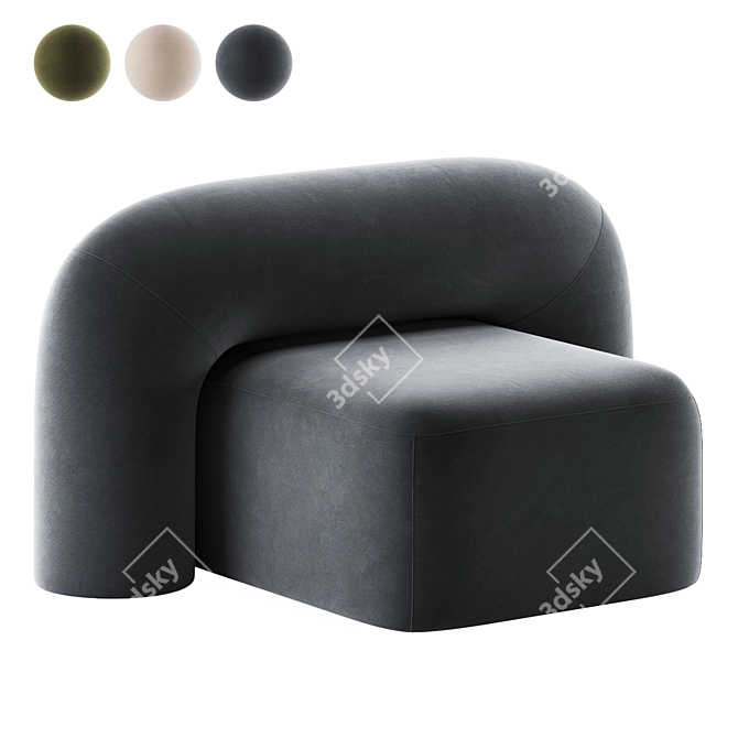 Title: Artu MOSS Armchair - Elegant Comfort 3D model image 1