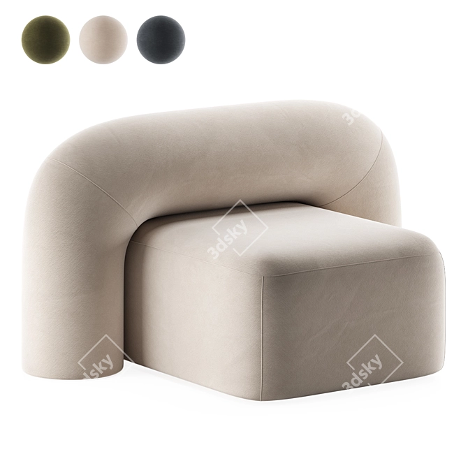 Title: Artu MOSS Armchair - Elegant Comfort 3D model image 6