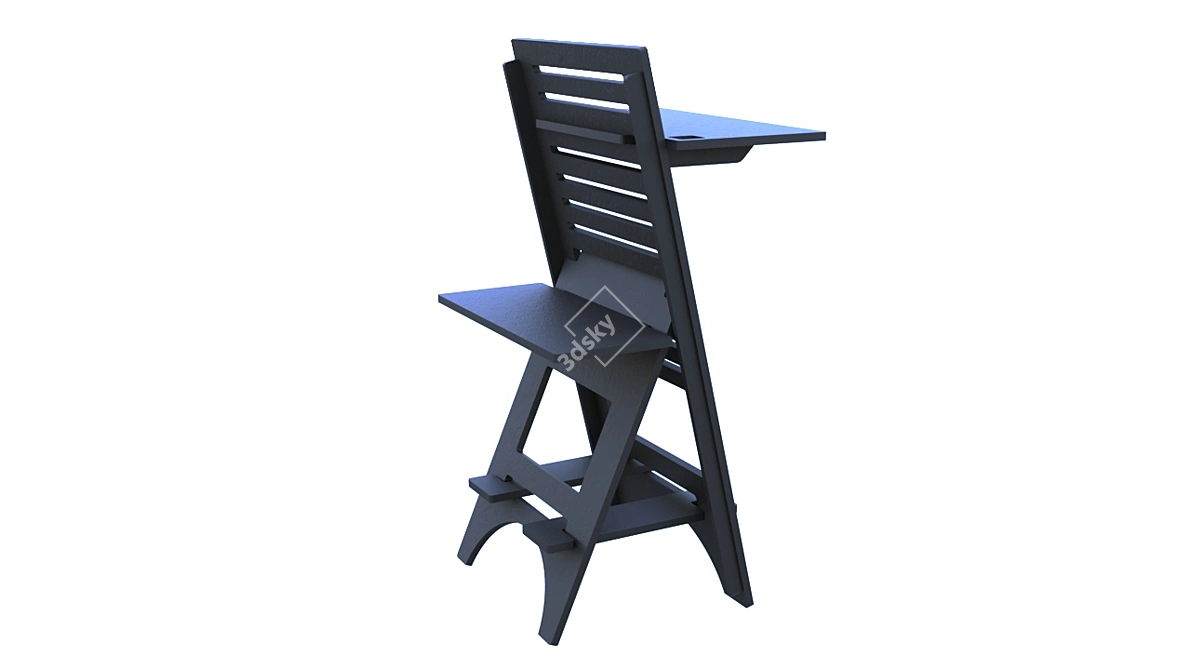 Height-Adjustable Modular Table 3D model image 2