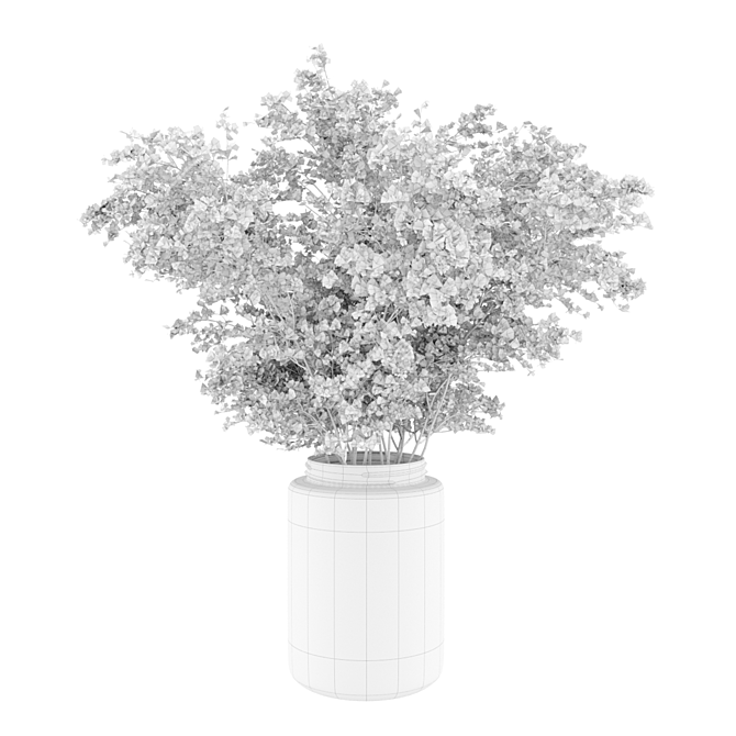 Ethereal Gypsophila Stems Bouquet 3D model image 4