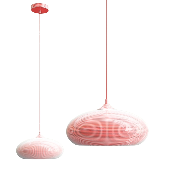 Sleek Glass Pendant Lamp 3D model image 2