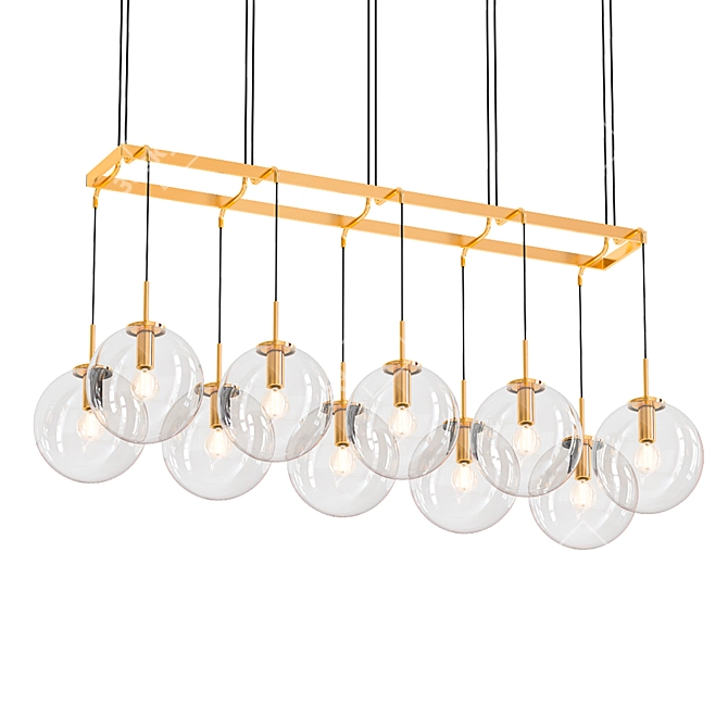 Sleek Glass Pendant Light 3D model image 1