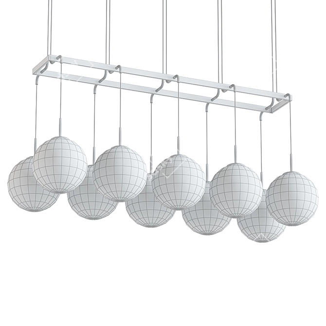 Sleek Glass Pendant Light 3D model image 2