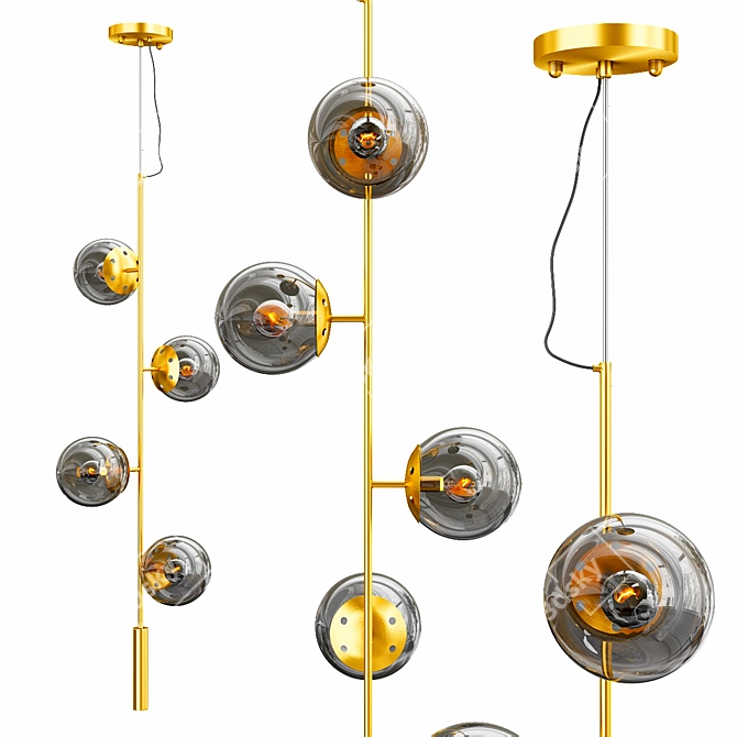 Elegant Irda Suspension Chandelier 3D model image 1