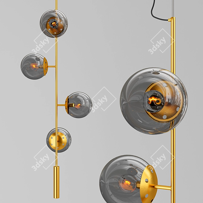 Elegant Irda Suspension Chandelier 3D model image 2