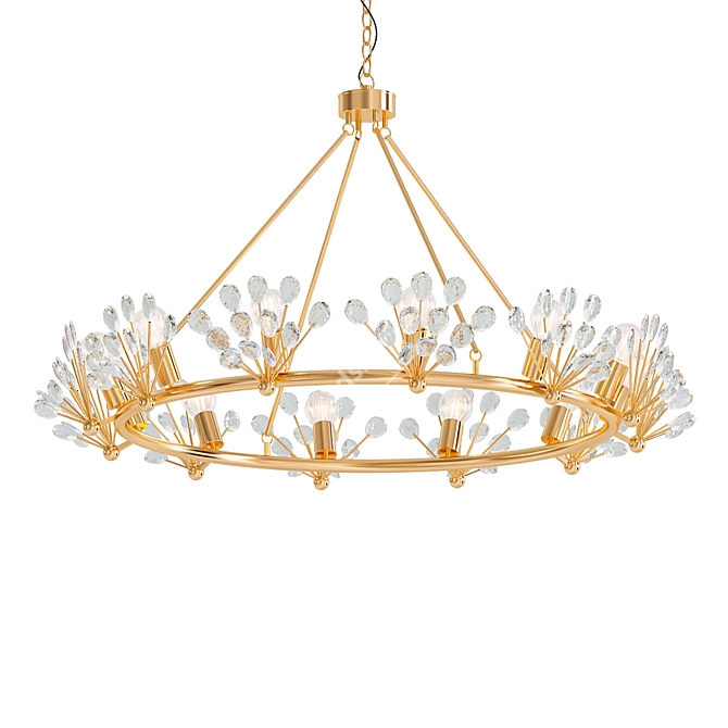 Elegant Zinnia Crystal Chandelier 3D model image 1