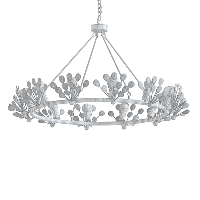 Elegant Zinnia Crystal Chandelier 3D model image 2