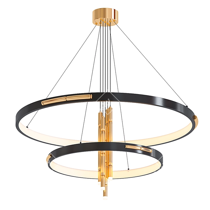 Bamboo Bliss Chandelier 3D model image 1