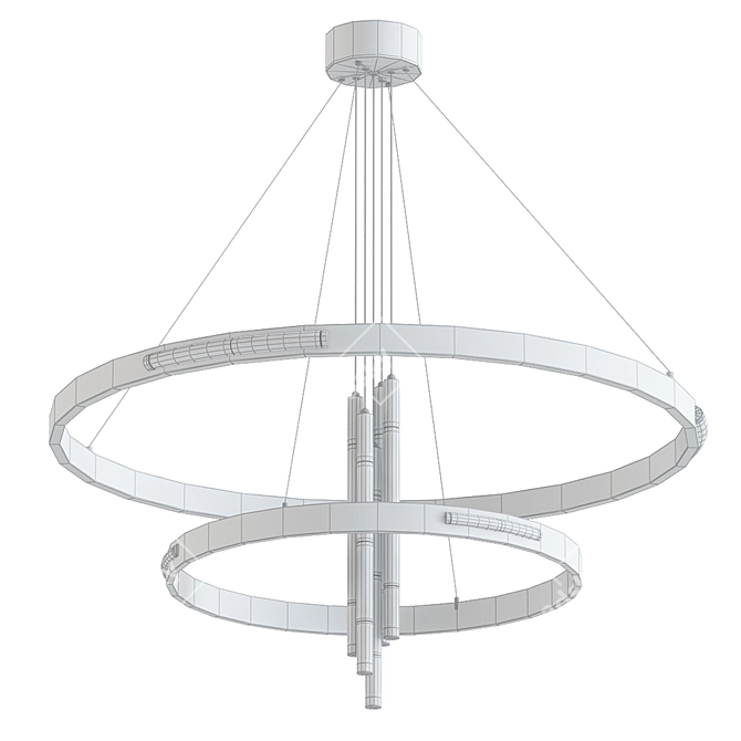 Bamboo Bliss Chandelier 3D model image 2