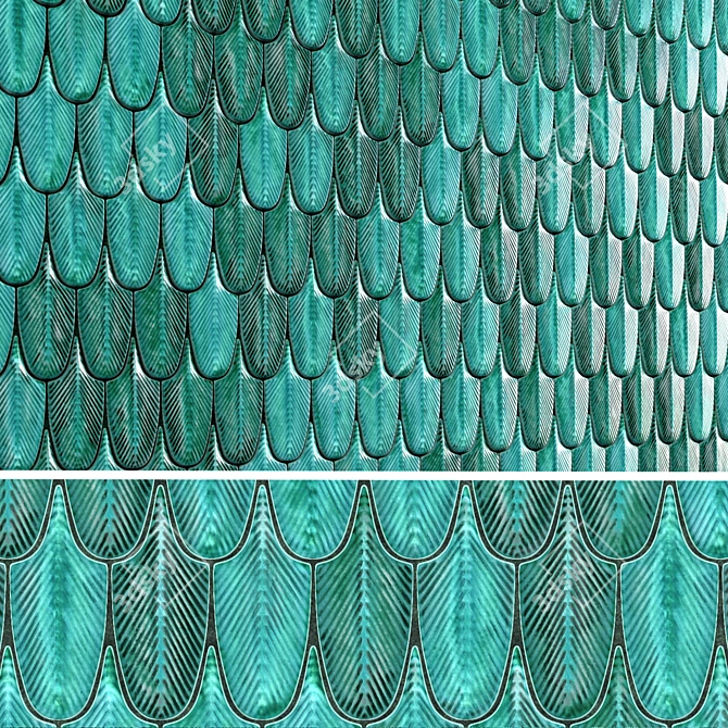 Feather Mosaic Wall Tiles 3D model image 1