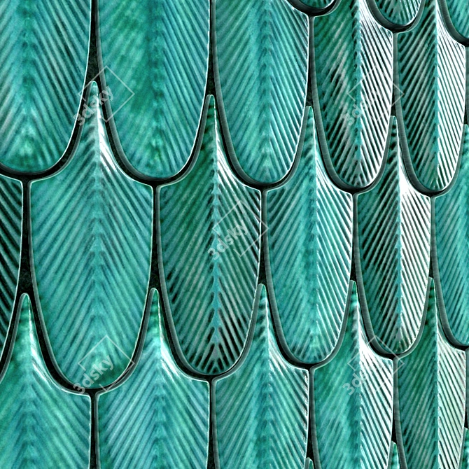 Feather Mosaic Wall Tiles 3D model image 3