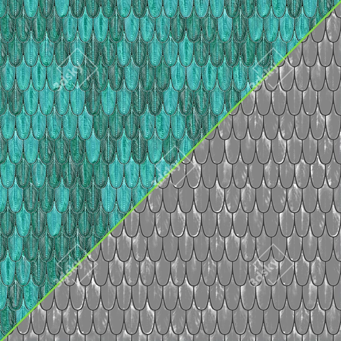 Feather Mosaic Wall Tiles 3D model image 4