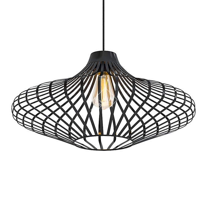 Vintage Industrial Hanging Light 3D model image 1