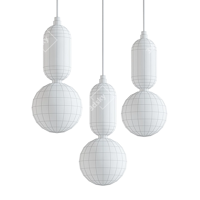 Elegant Glass Pendant Light 3D model image 2