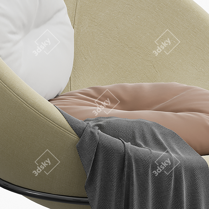 Sand Nuance Bowl Chair: Elegant and Comfortable 3D model image 3