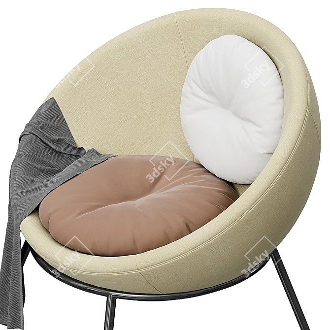 Sand Nuance Bowl Chair: Elegant and Comfortable 3D model image 5
