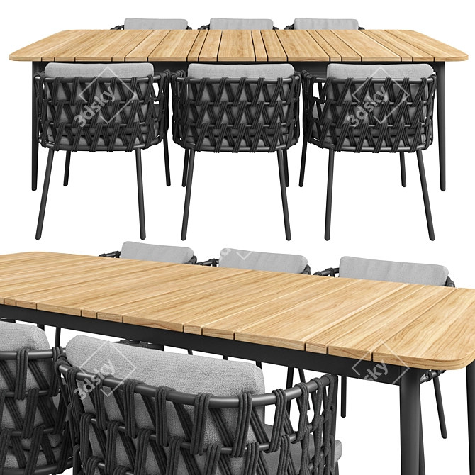 Elegant Leo Dining Set 3D model image 1