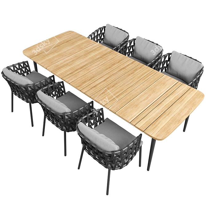 Elegant Leo Dining Set 3D model image 2