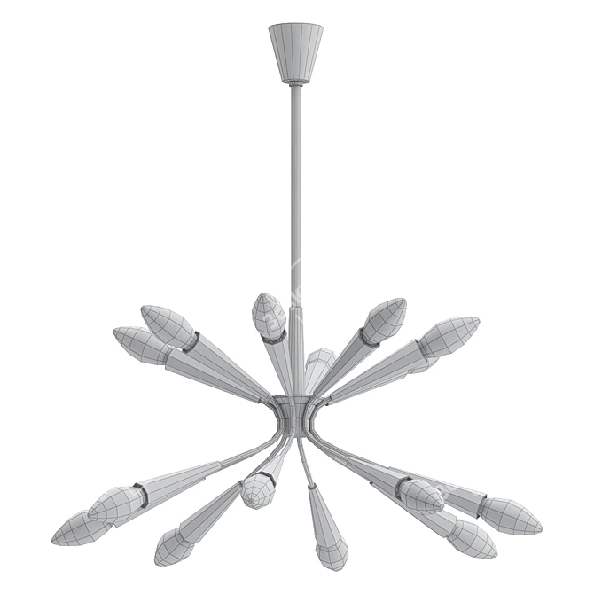 French Sputnik Style Chandeliers 3D model image 2