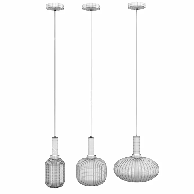 Modern IRIC C Pendant Light 3D model image 2