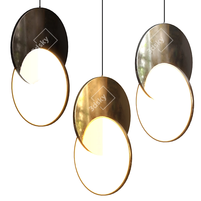 Eclipse Pendant: Contemporary Chrome Lighting 3D model image 1