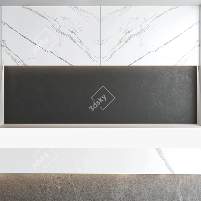 Modern Marble Wall Panel Set 3D model image 2