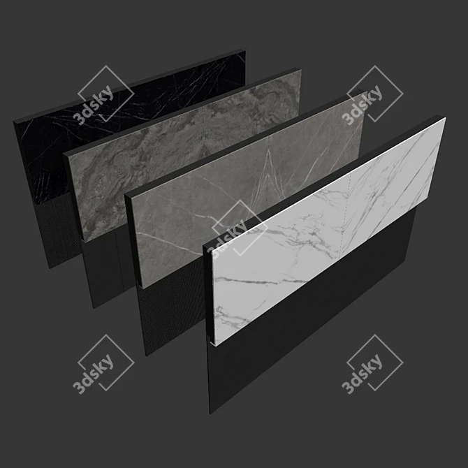 Modern Marble Wall Panel Set 3D model image 6