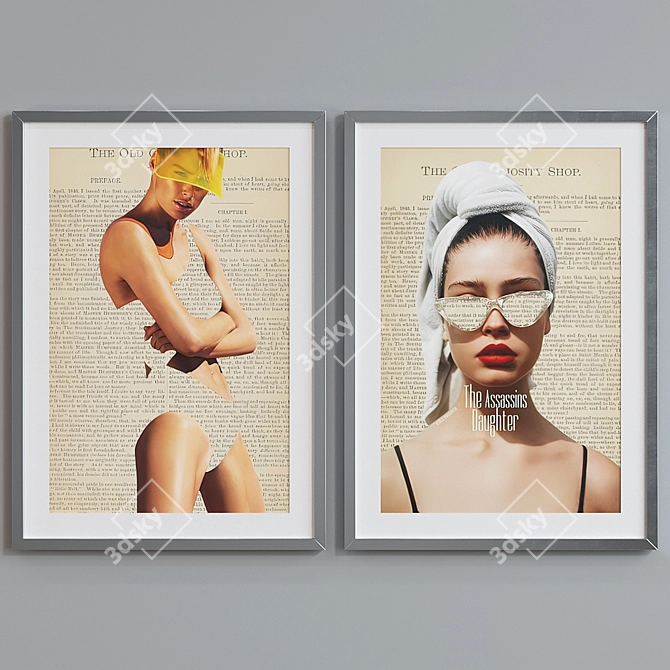 Modern Collage Picture Frame Set 3D model image 3