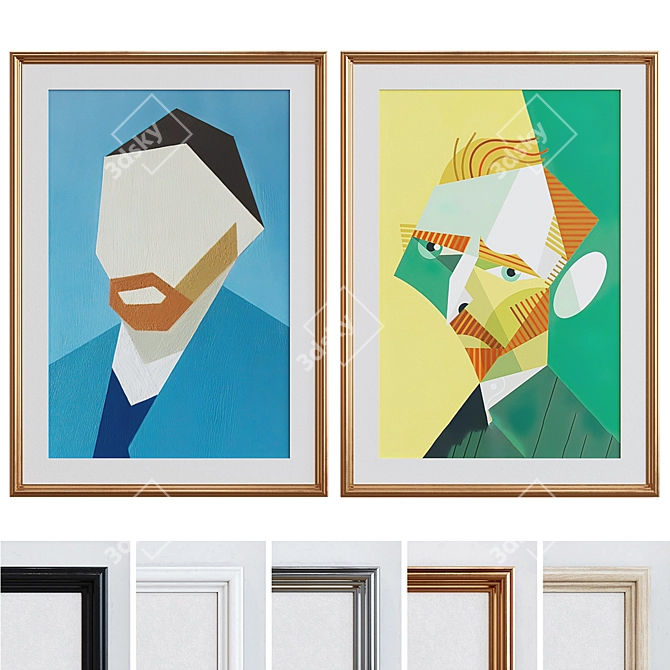 Modern Van Gogh Inspired Frame Set 3D model image 1