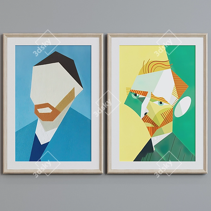 Modern Van Gogh Inspired Frame Set 3D model image 3