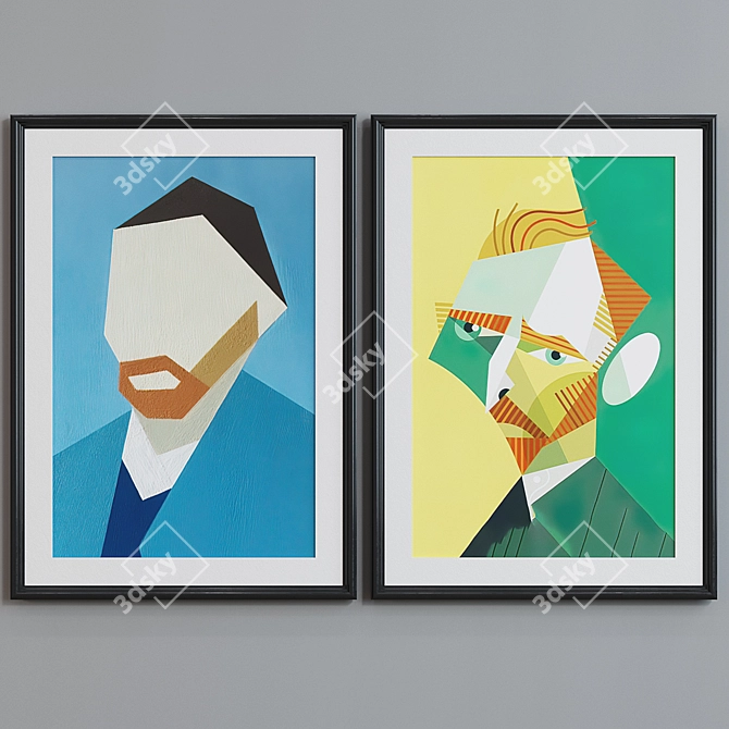 Modern Van Gogh Inspired Frame Set 3D model image 5