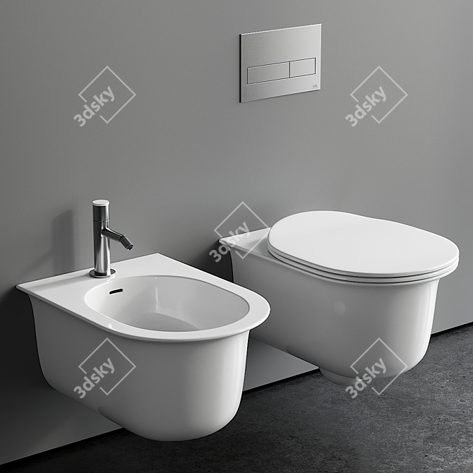 Artceram Chic Wall-hung WC & Bidet 3D model image 1