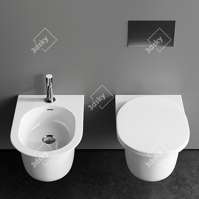 Artceram Chic Wall-hung WC & Bidet 3D model image 4