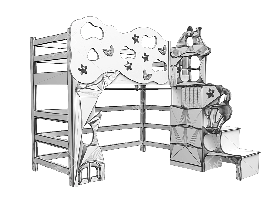 Enchanted Forest Loft Bed 3D model image 3