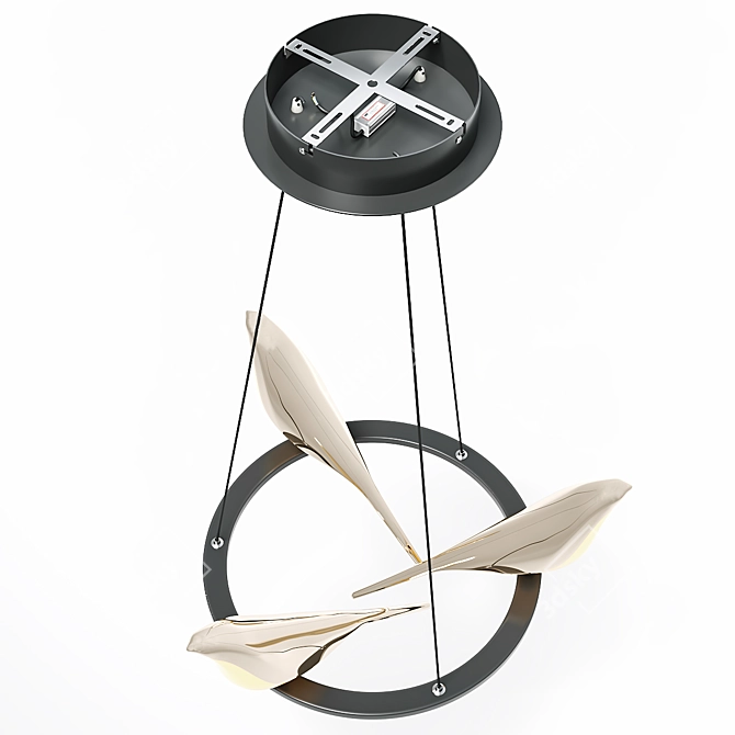 NOMI Round 3 Bird-inspired Chandelier 3D model image 3