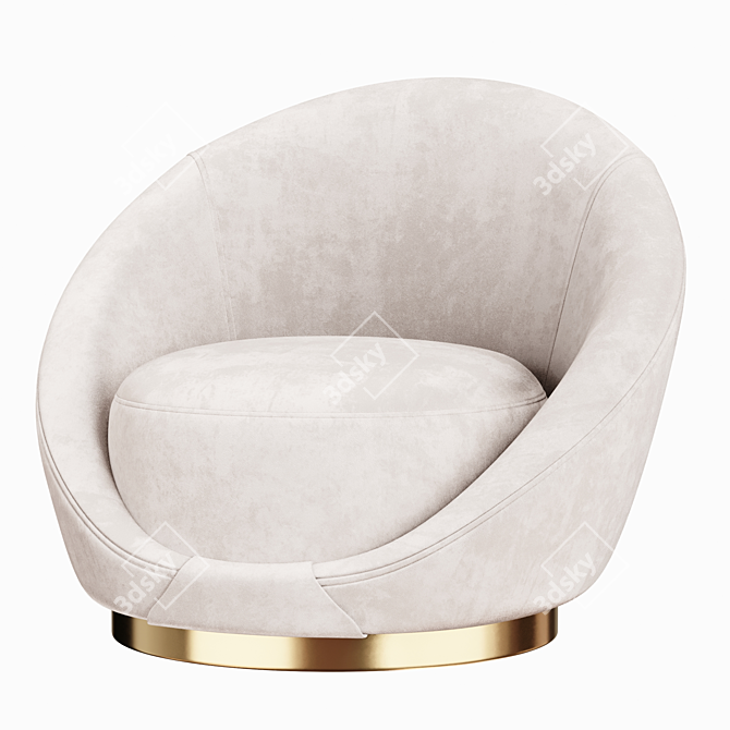 Blush Pink Selini Swivel Chair 3D model image 2