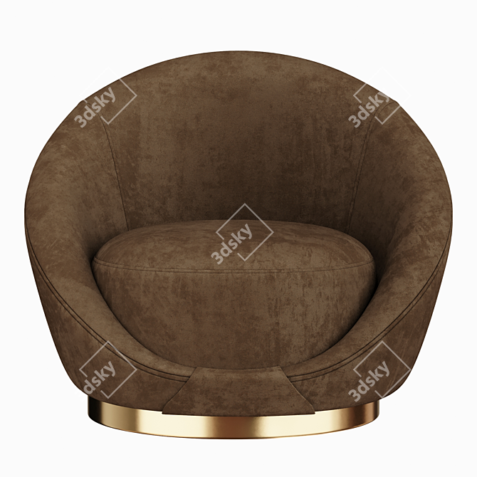 Blush Pink Selini Swivel Chair 3D model image 3