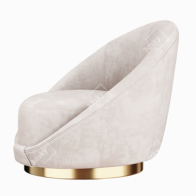 Blush Pink Selini Swivel Chair 3D model image 4