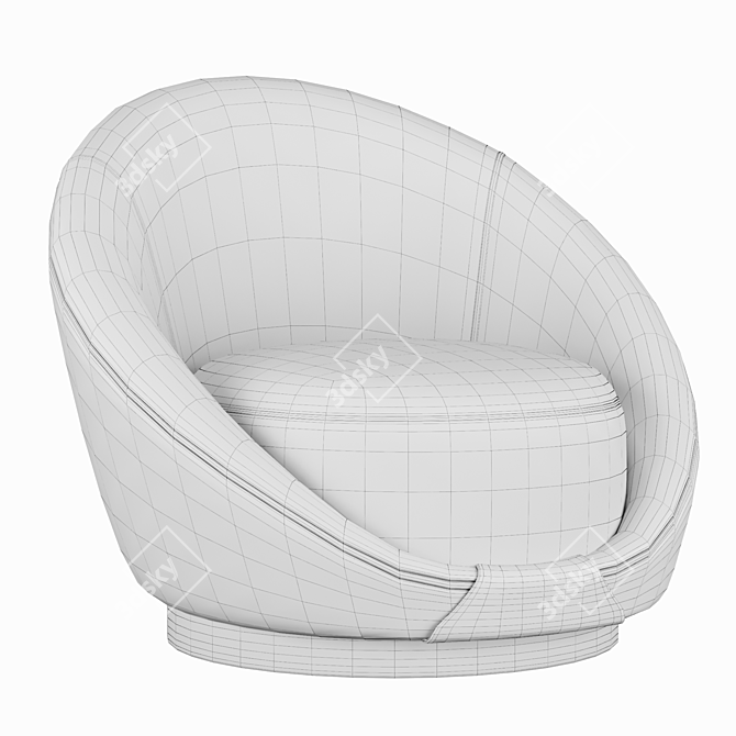 Blush Pink Selini Swivel Chair 3D model image 5