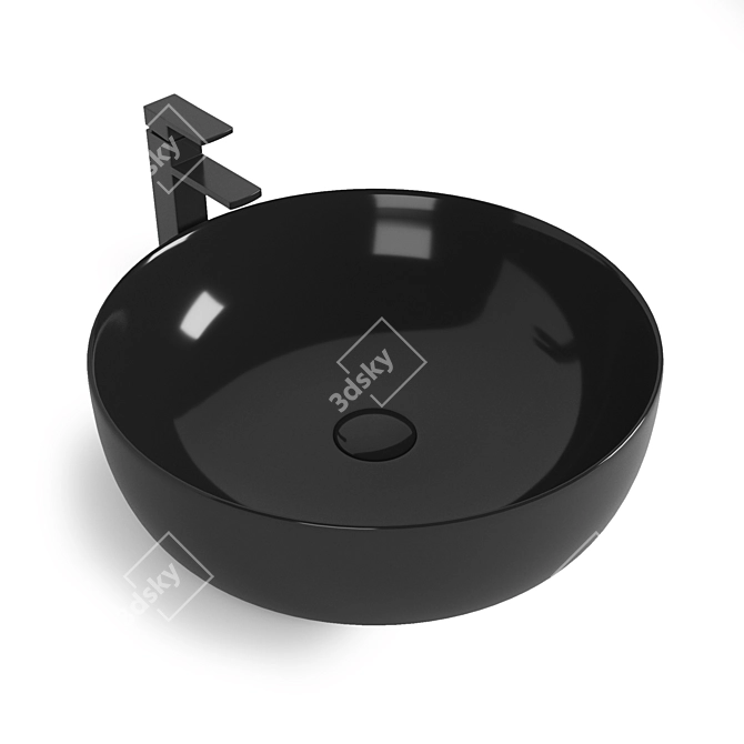 BelBagno Ceramic Countertop Washbasin, Matt Beige 3D model image 2