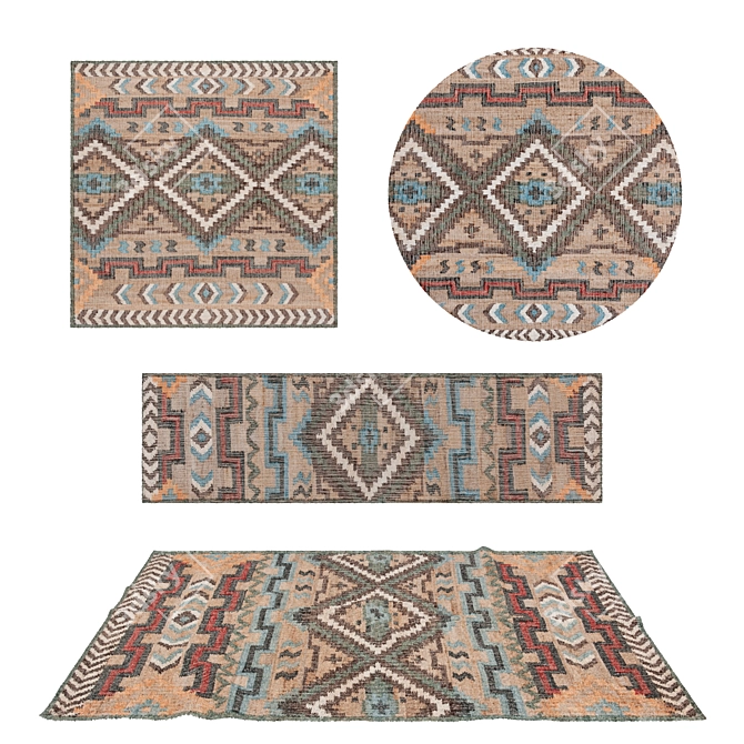 Versatile Rug Set: 8 Variations for Close-Up & Distance Shots 3D model image 1