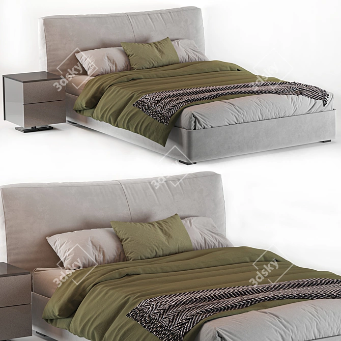 Flou MyPlace Bed 01: Modern Comfort 3D model image 11