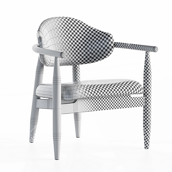 Retro Chic Armchair: Nochy La Redoute 3D model image 12