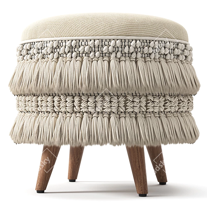 Boho Chic Morova Ottoman 3D model image 1