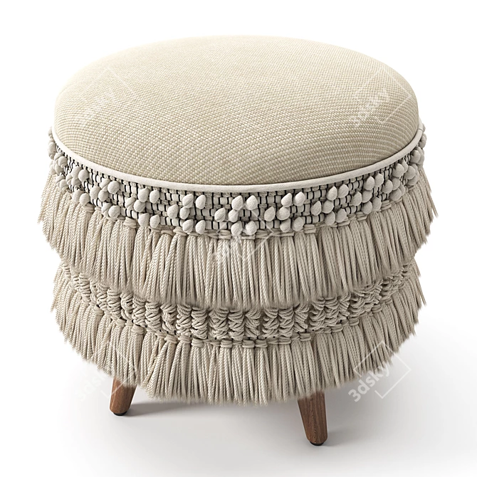 Boho Chic Morova Ottoman 3D model image 5